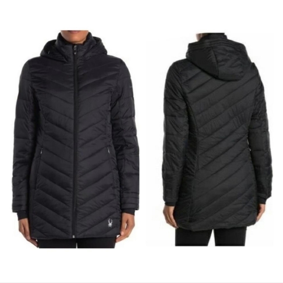 Spyder Jackets & Blazers - Nwt Spyder Women's Black Long Puffer Jacket Size M